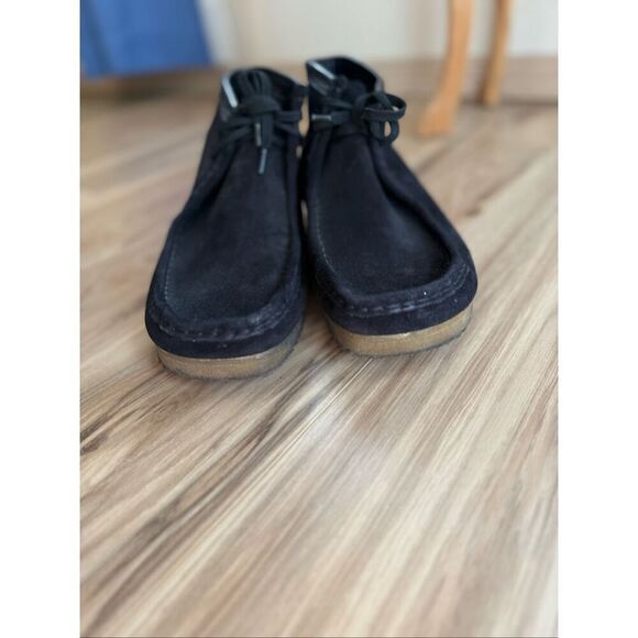 Clarks Mens Black Original Wallabee Lace Up Leather Suede Chukka Boat Shoe Size main image 5